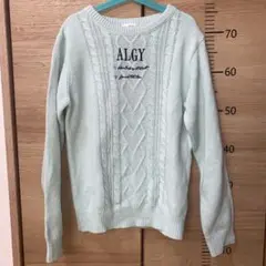 ALGY ケーブルニットセーター ミントグリーン