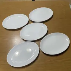 シンプル 楕円皿 5枚セット ホワイトのサムネイル
