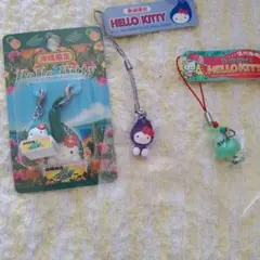 ハローキティ根付 ストラップ 3点セット