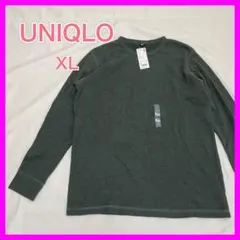 【未使用】 ユニクロ ワッフル クルーネック T 長袖 オリーブ