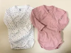 プチバトー 半袖 ボディースーツ 前開き 肌着 ハート 12m 70~80cm