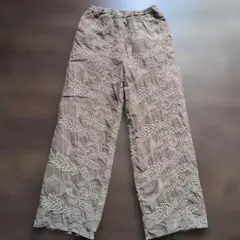 Ungrid 刺繍 ワイドパンツ ブラウンのサムネイル