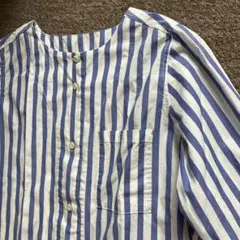 ノーザントラック 青と白のストライプ シャツワンピース L 春 スプリング