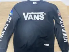 【希少/袖プリント】VANS バンズ スウェット トレーナー 黒 Mサイズ