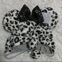 新品未使用　ヒョウ柄 ミッキー耳付き帽子　ファンキャップ