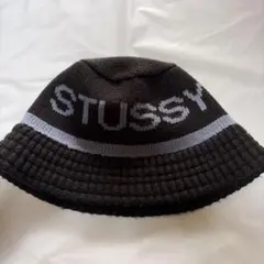 【美品】STUSSY バケットハット S/M 黒/グレー