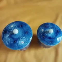 【未使用】深川製磁 夫婦茶碗 湯呑み 瑠璃ぶどう 睦揃 深川ブルー 深川製磁 睦揃 青桜 夫婦茶碗 夫婦湯呑み 元箱保管 - メルカリ