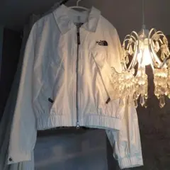 新品☆ノースフェイス裏地付き薄手ジャンバーブルゾン白−Ｌ軽量