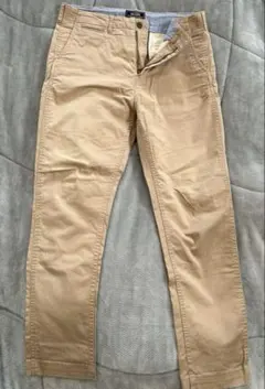 beams チノパン　ベージュ　ストレッチテーパードチノ ベージュ 綿パン