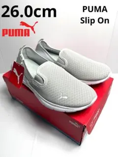 PUMA プーマ メンズ フレックス スリッポン 靴 26cm ライトグレー