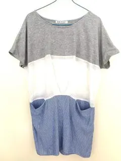 BLUE. Tシャツ レディーストップス　フレンチスリーブチュニック　Mのサムネイル