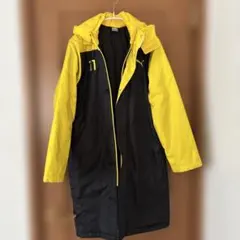 PUMA ベンチコート 160 黒/黄