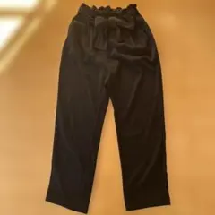 GU リボン付き黒ワイドパンツ （Sサイズ）