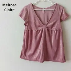 Melrose Claire　カットソー　ベロア素材　2分袖　金ラメドットのサムネイル