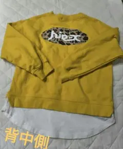 【中古】エックスガール　トレーナー　イエロー　ヒョウ柄？　レイヤード風　ナルミヤ