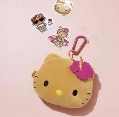 Sweet8月号付録　日焼けキティぬいぐるみポーチ&ステッカー3枚セット