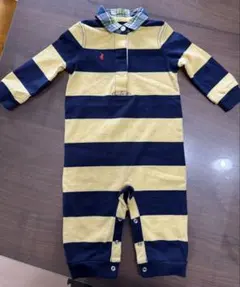【美品】Ralph Lauren ストライプロンパース 6M
