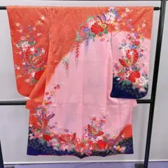 Y★4154★ 子供着物 七五三 女の子 四つ身 襦袢付き