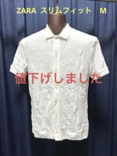 ZARA ホワイト M シャツ ポロシャツ オフィスカジュアル
