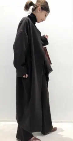 Over Sized LAMB Coat ブラウンのサムネイル