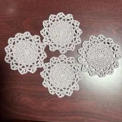 薄紫コットンコースター４枚セット