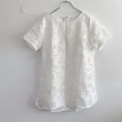 77i JUNKO SHIMADA ジャガードチュニックTシャツ　ホワイト【L】のサムネイル