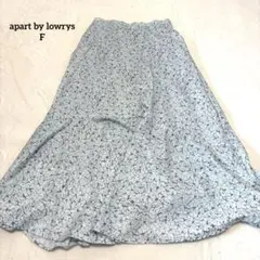 アパートバイローリーズ　フレアスカート　ロング丈　花柄　切替　美品　水色Fのサムネイル