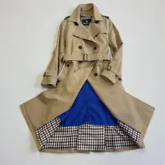 希少美品 アクアスキュータム ロング丈　ブルーライナー付　トレンチコート 8