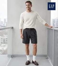 GAP ツータック ウールショートパンツ グレー　1サイズ