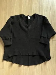 roku 6 サーマルカットソー　ブラック