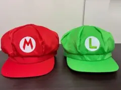 未使用 マリオ風 ルイージ風 キャップ 2個セットペア