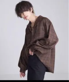 ADRER open color shirt シャツ　チョコ