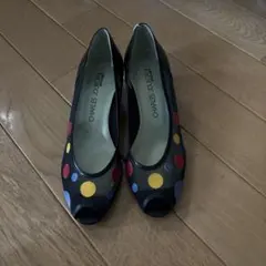 未使用CHARLES JOURDAN ドット柄 オープントゥ パンプスのサムネイル