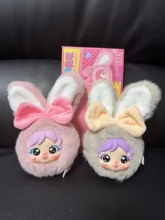 Amy'little rabbit ウサギのぬいぐるみセット（ピンク・グレー）