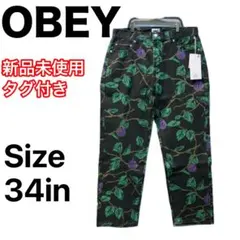 ★値下げOK★ オベイ ブラックデニム 総柄 新品 タグ付き