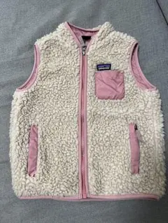 【美品】Patagonia ベスト 110㎝　ボア　女の子　アウター　ピンク