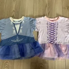 エルサ・ラプンツェルなりきりTシャツ 95サイズ