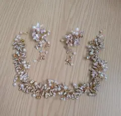 ウェディング ヘッドドレス イヤリング セット