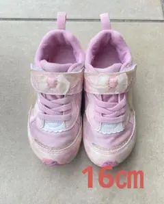 ムーンスター LUVRUSH ピンク リボン スニーカー 16㎝