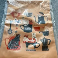 KALDI カルディ 猫の日 巾着 ゴールド
