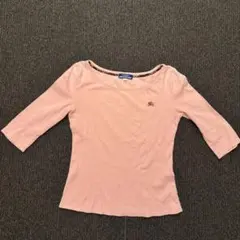 y2k バーバリーブルーレーベル 七分袖 カットソー ピンク 38 ホースロゴ