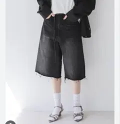 ジーナシスブラックデニムショートパンツ・