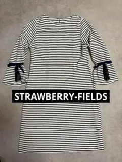 STRAWBERRY-FIELDS 長袖ワンピース　リボン　ボーダーのサムネイル