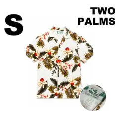 TWO PALMS アロハシャツ S 白 ハワイ製 ボタニカル柄 半袖のサムネイル