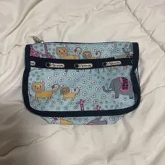 LeSportsac 動物柄ポーチ 水色