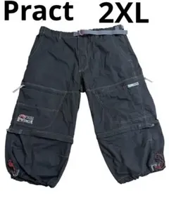 【美品】大きいサイズ！2WAYカーゴパンツ 黒 メンズ 2X L