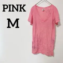PINK【M】 Vネック半袖Tシャツ ピンクVictoria's secret