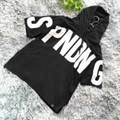 B ONE SOUL【M】ブラック 半袖パーカー ロゴ コットン 春 コットン