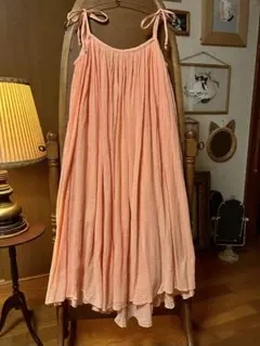 古着 ビンテージ レース 70s サーモンピンク シースルー ワンピース 