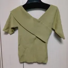 マーキュリーデュオ　オリーブグリーン Vネック 半袖　Fサイズ